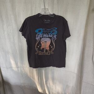 Men's Size Small Grey Graphic Short Sleeve T-Shirt W/ Fender Brand Logo